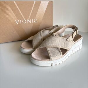 NIB Vionic Uptown Sonoma Slingback Platform Wedge Sandal Size 10